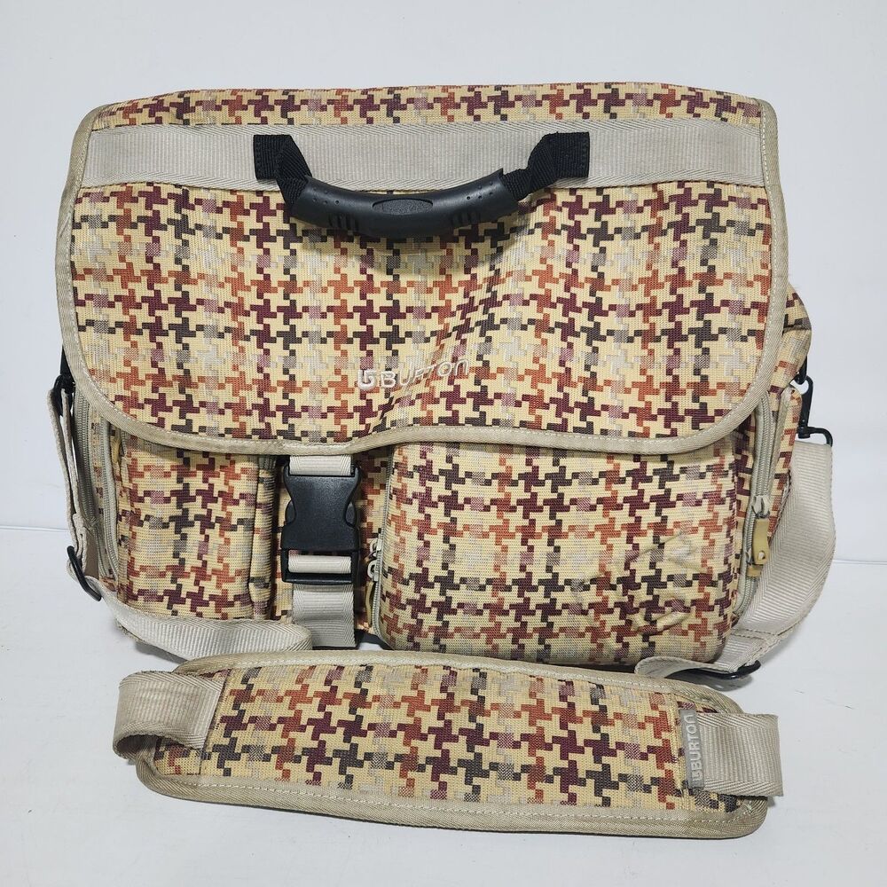 Vintage Burton Houndstooth Messenger Bag Y2K (Laptop, Diaper, Etc.) Multi-Pocket
